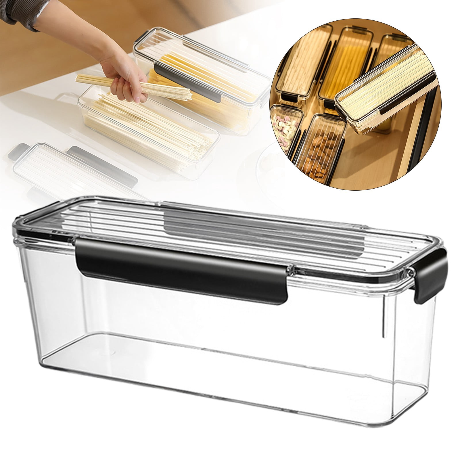 Noothes Airtight Pasta Storage Container Noodle Storage Box for Cereals ...