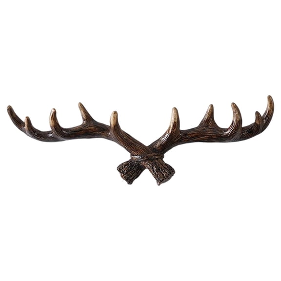Noothes Antler Coat Rack Wall Mounted - Decorative Deer Wall Hook with Key Holder, Modern Cabin Style Clothes Hanger for Entryway or Living Room