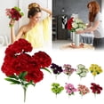 thumbnail image 1 of Noothes Artificial Carnations Silk Flowers 11 Heads Carnation Bouquet 30cm Outdoor Artificial Flowers Available in 9 Colors for Wedding Home Decor, 1 of 7