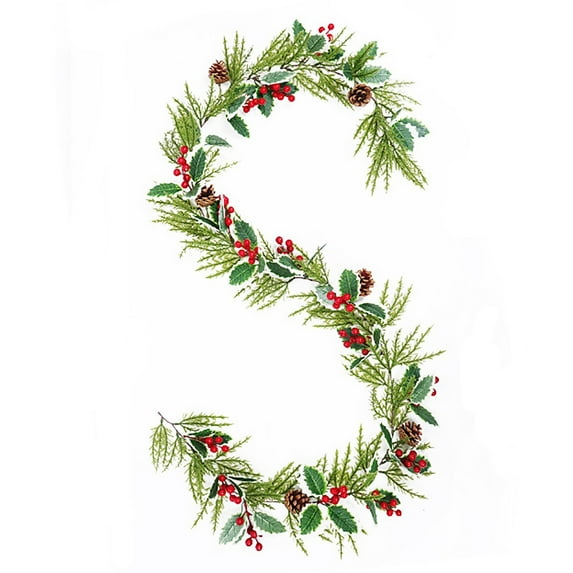 Noothes Artificial Christmas Garland with Red Vines and Pinecones, Indoor Outdoor Seasonal Vine Decor for Thanksgiving Christmas Wedding and Home Kitchen