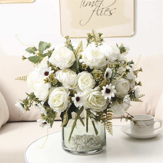 Noothes Artificial Peonies Peonies Bouquet Floral Centerpieces For Tables Peony Arrangement For Vase Wedding Centerpieces For Tables Indoor Home Decor