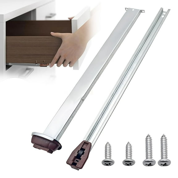 Noothes Ball Bearing Drawer Slide Kit - Heavy Duty Metal Drawer Slide Replacement Set for Various Dressers and Nightstands, Complete Track and Rail System