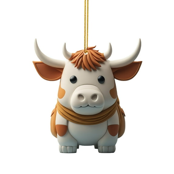 Noothes Cartoon Cow Car Pendant Christmas Tree Ornament for Holiday Gift Exchange and Farmhouse Style Home Decor