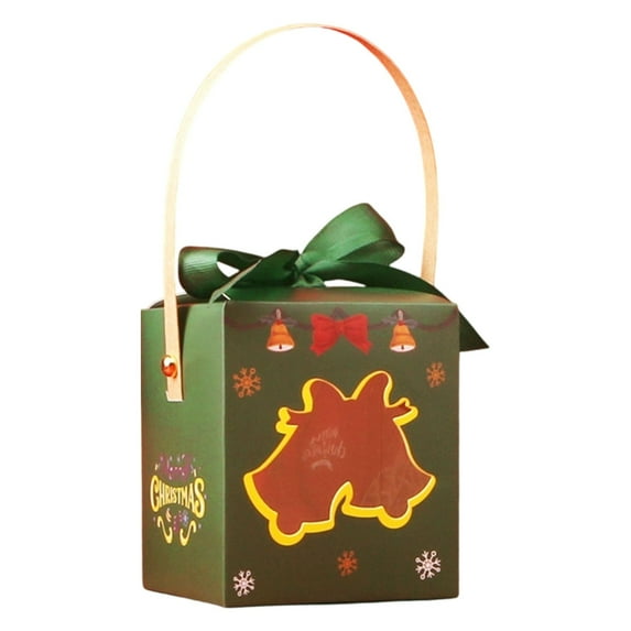 Noothes Christmas Cookie Box with Window Portable Pastry Carrier for Xmas Cookies Cupcakes Candy Cardboard Gift Packaging