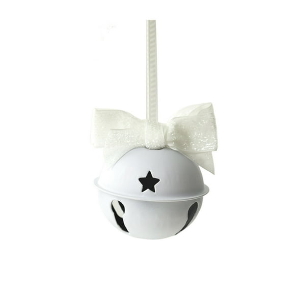 Noothes Christmas Decorative Bells, Giant Rustic Metal Bells with Star Cutouts and Hanging Rope for Xmas Tree Decor