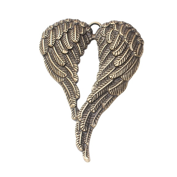 Noothes Christmas Memorial Decoration - Angel Wing Pendant, Pair of 2 Delicate Metal Ornaments, 4.6x6.8cm 15g, Heartfelt Keepsake for Remembrance, Christmas Tree/Window/Door Decor