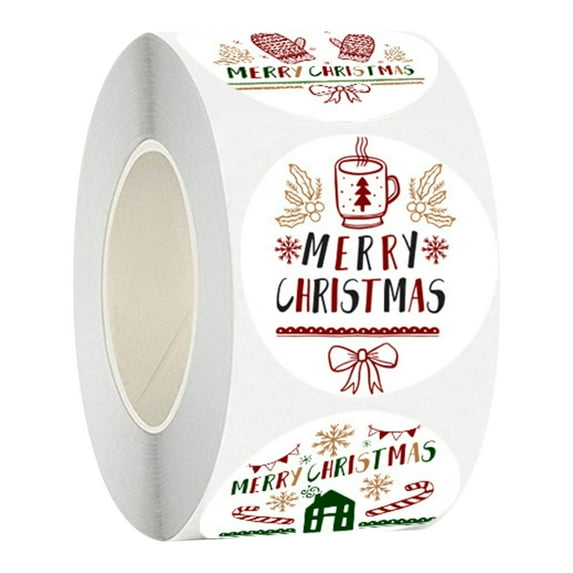 Noothes Christmas Stickers Roll, 6 Design Adhesive Seals for Holiday Packaging, Cards and Festive Decor