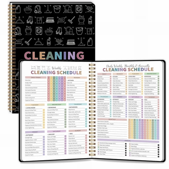 Noothes Cleaning Planner for Adults & Chore Checklist, Undated Weekly Monthly Schedule Organizer for Household Tasks