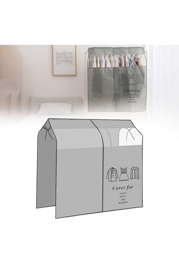 Clothing Rack Cover with Window Expandable Garment Protector Clothes Cover for Hanging Coats Suits Dresses 3 Sizes