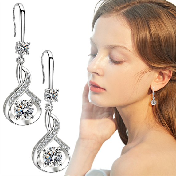 Noothes Copper Water Drop Earrings Lightweight Silver Jewelry for Women Water Drop Earrings for Daily Wear Birthday Gift