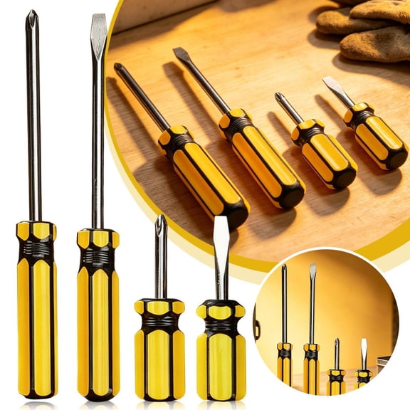Noothes Dorm Room Tools Small Flat Head Screwdriver PVC Handle Driver Steel Single Use Metric Precision Tool for Basic Household Fixes