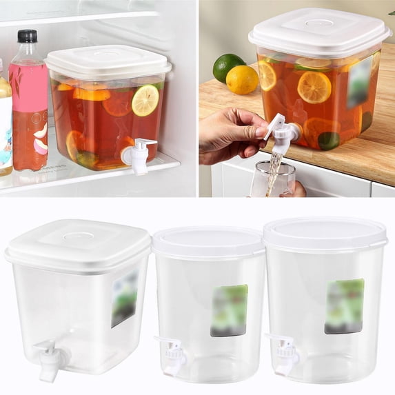 Noothes Drink Dispenser for Fridge Cold Beverage Pitcher Organizer Summer Water Jug Cooler Reusable Container Home Pantry Storage