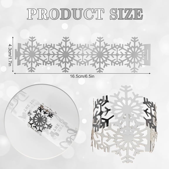Noothes Engraved Snowflake Napkin Rings Reusable Festive Holiday Christmas Table Decor