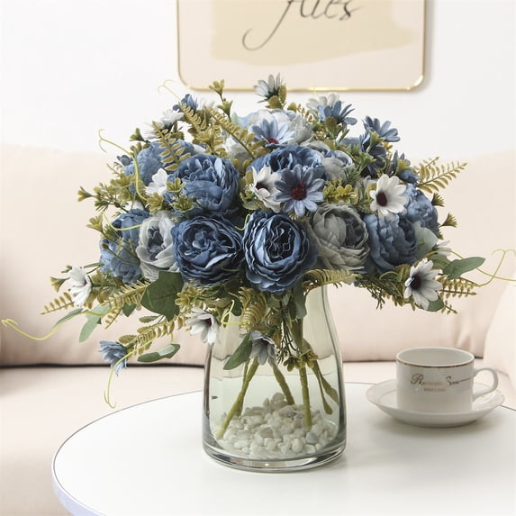 Noothes Floral Centerpieces For Tables Artificial Peonies Peonies Bouquet Wedding Centerpieces For Tables Peony Arrangement In Vase Indoor Home Decor