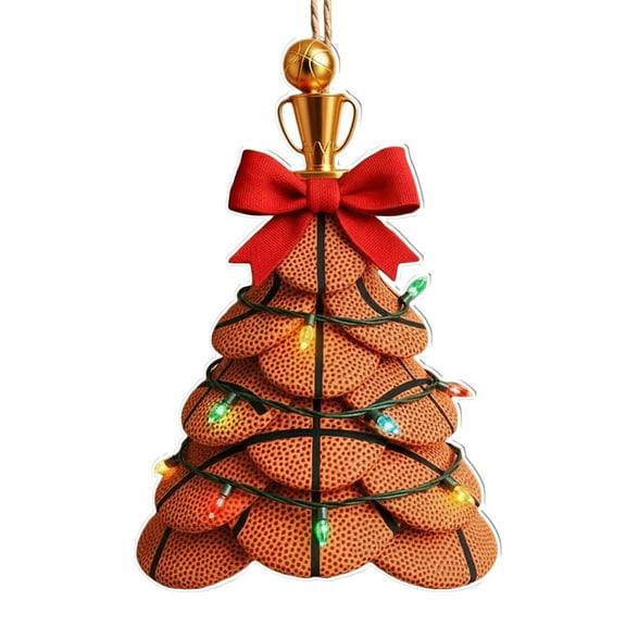 Noothes Football and Basketball Christmas Ornaments, Sports Fan Tree Decor with Festive Designs, Themed Holiday Ornaments for Sports Enthusiasts
