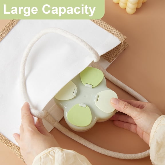 Noothes Formula Container Formula Dispenser on the Go 4 Compartment Portable Snack Container for Travel Outdoor Green