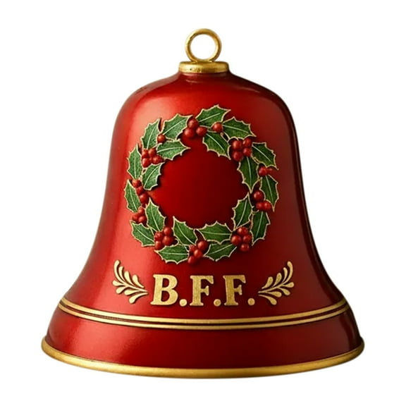 Noothes Friends Forever Acrylic Christmas Bell Ornament BFF Themed Holiday Decor for Tree Decoration and Festive Gift Giving Personalized Friendship Keepsake with Vintage Design