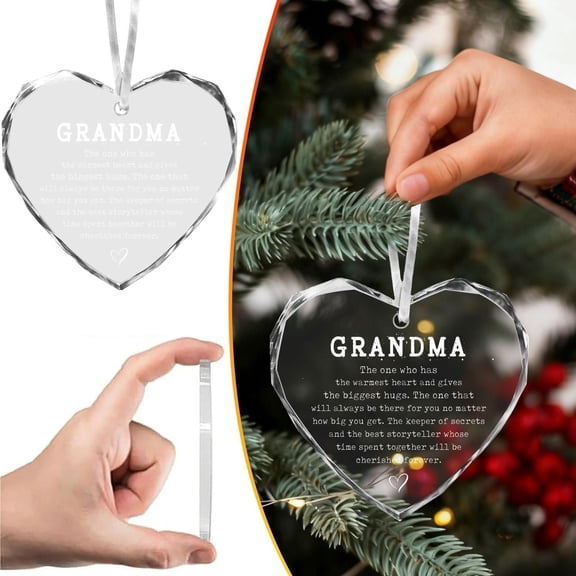 Noothes Gift for Grandma Ceramic Heart Ornament Handmade Heart-shaped Tree Decoration Family Memory Keepsake