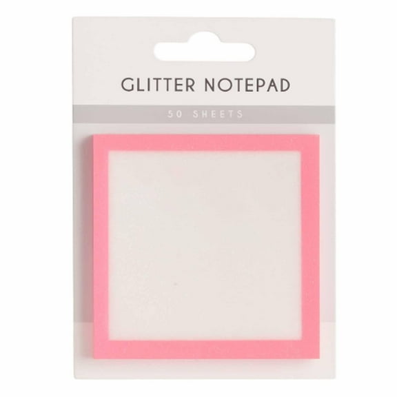 Noothes Glitter Sticky Notes Set - Transparent Repositionable Notepads with Cute Designs and Small To-Do Lists, Colorful Adhesive Memo Stationery
