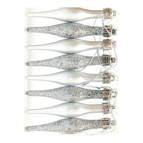 Noothes Glittered Christmas Finial Ornaments, Plastic Retro Hanging Finials for Xmas Tree and Home Decor, Multi-Scenario Festive Holiday Ornament Collection