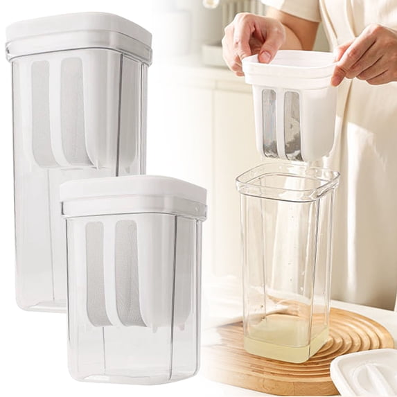 Noothes Greek Yogurt Strainer with Lid Reusable Yogurt Filter Hung Curd Maker Cheese Strainer for Thick Greek Coconut Soy Yogurt and Soft Cheese Making