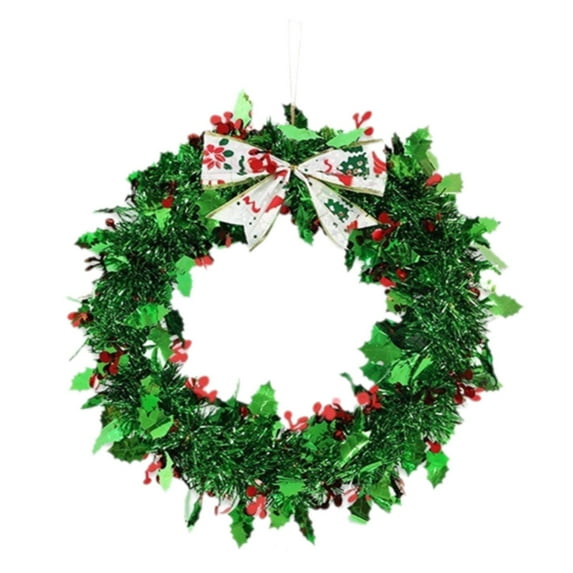 Noothes Handmade Christmas Wreath with Snowman Ornaments, Red & Green Indoor/Outdoor Door Decor, Weather-Resistant Festive Welcome Sign for Front Entry