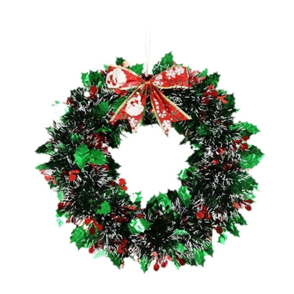 Noothes Handmade Christmas Wreath with Snowman Ornaments, Red & Green Indoor/Outdoor Door Decor, Weather-Resistant Festive Welcome Sign for Front Entry