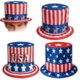 thumbnail image 1 of Noothes Independence Day Party Decoration Patriotic Tall Top Hat American Flag 4th of July Hat for Adults Accessory, 1 of 9