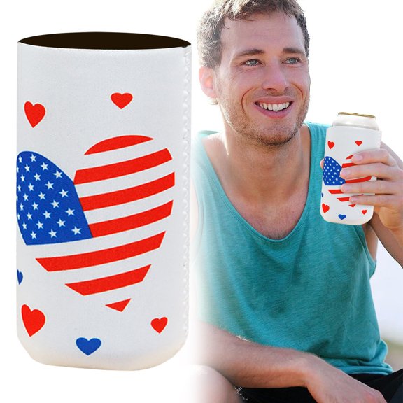 Noothes Independence Day Themed Cola Set Patriotic American Flag Design Red White Blue Cola Set 4th of July Natural Soapstone Stones Father’s Day Gift for Men