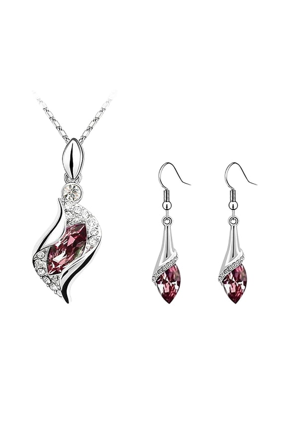 Luxury Crystal and Diamond Jewelry Set, Matching Earrings & Necklace Personality Gift for Women, Wedding Special Occasion Crystal Collection