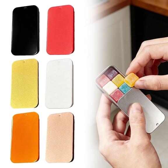 Noothes Metal Rectangular Tins 16ml Slide Cover Storage Small Tins with Lids Portable Candy Containers Organizer for Travel Home Office