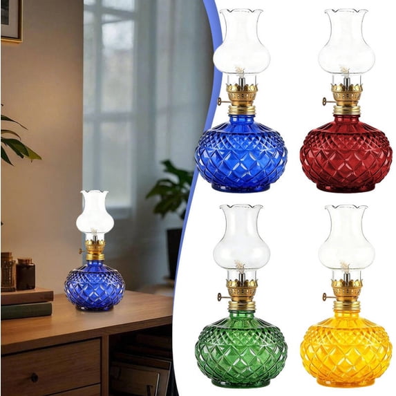 Noothes Oil Lamp With Eternal Flame Circular Ribbed Butter Lamp Home Interior Decorative Lamp Traditional Butter Oil Lamp Meditation Space Decor