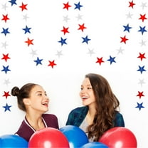 Noothes Patriotic Star Decorations, 18-Pack Red White Blue July 4th Decor, 6.5cm USA Flag Design Paper Stars for Independence Day Memorial Day Veterans Day Party, Easy-to-Hang BBQ Celebration