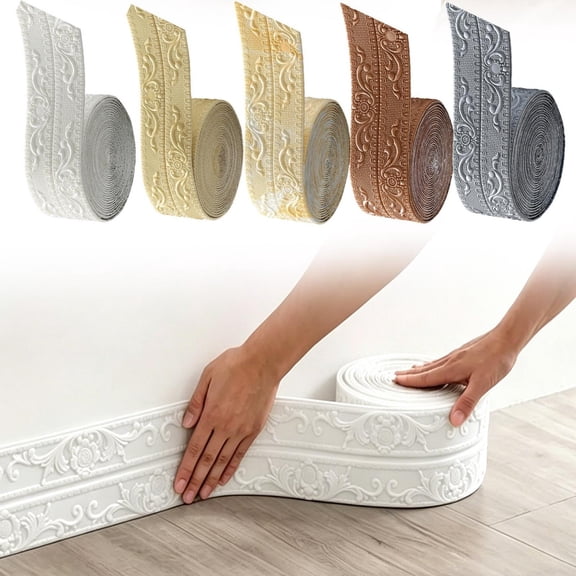 Noothes Peel and Stick Crown Molding Trim Molding Peel and Stick Wall Trim 3D Adhesive Frame Border Tape 4.7x362in for Home Decor Furniture