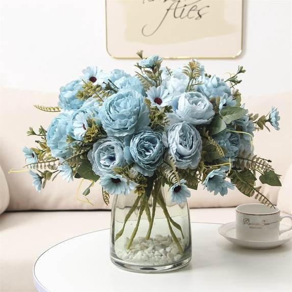 Noothes Peonies Artificial Flowers Peony Arrangement For Vase Bouquet Floral Centerpieces For Tables Wedding Centerpieces For Tables Indoor Home Decor