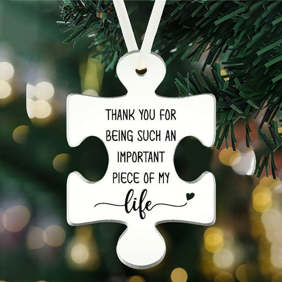 Noothes Puzzle Shape Pendant Gift, Easy Install Christmas Pendant, Acrylic Creative Design, 9g Lightweight Decor for Christmas Tree Friends Gift