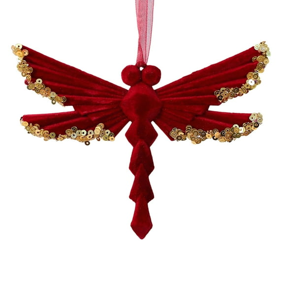 Noothes Red and Gold Christmas Ornament Set, Individual Ballerina Pumpkin Carriage and Deer Hanging Decorations for Festive Tree Decor and Holiday Home Accents