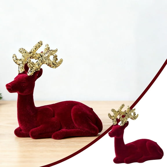 Noothes Reindeer Christmas Decor, Xmas Deer Figurines for Holiday Table Centerpiece, Christmas Home Decor and Festive Mantel Display
