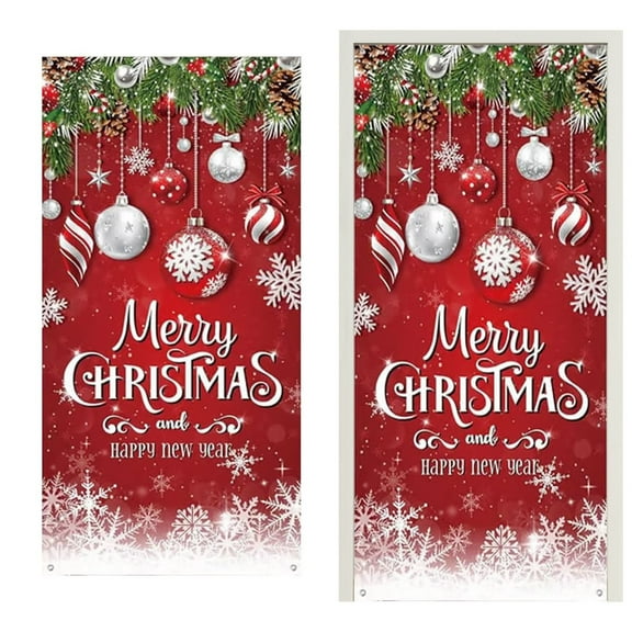 Noothes Santa Door Frame Banner with Funny Merry Christmas Design, Outdoor Indoor Front Door Cover for Xmas Holiday Decorations
