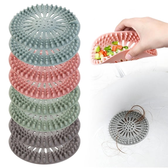 Noothes Shower Drain Hair Catcher, Round Drain Protector and Bathtub Drain Strainer, Anti Clog Hair Drain Catcher for Bathroom Tub and Kitchen Sink