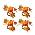thumbnail image 1 of Noothes Thanksgiving Napkin Rings Pumpkin, Maple Leaf Napkin Ring Set Desktop Ornament - Durable Plastic, Creative Fall Design, Perfect for Thanksgiving/Christmas, Festive Table Decor Gift, 1 of 8