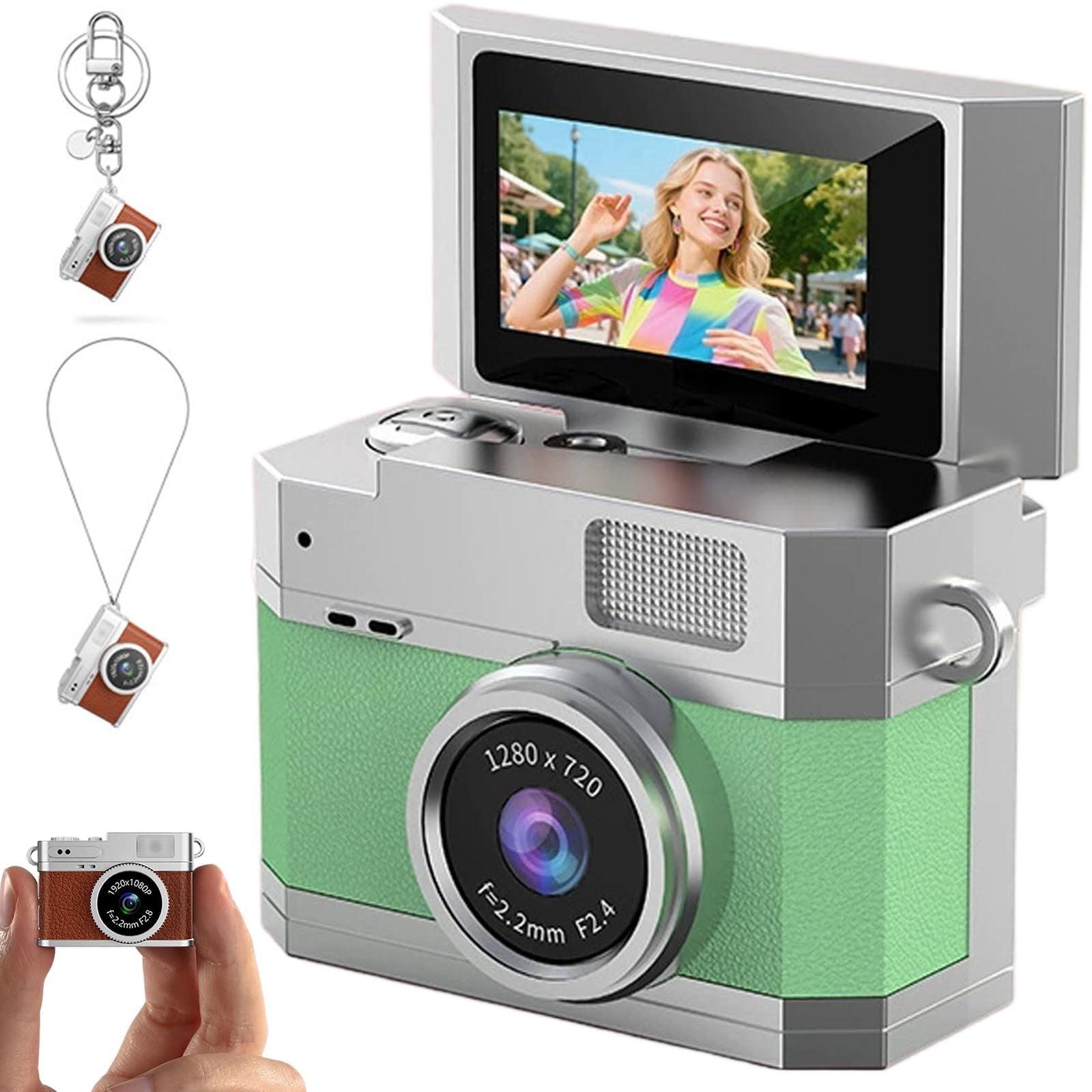 Noothes Thumb-Sized Flip Screen Camera Retro CCD Keychain Digital ...