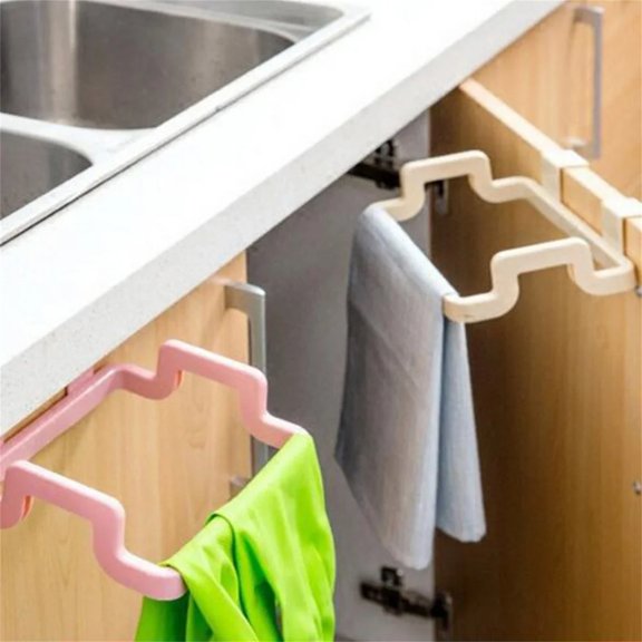 Noothes Trash Bag Holder for Kitchen Cabinets, Practical Plastic Bag Holder Garbage Bag Organizer with Towel Rack, Multi-Purpose Bag Holder for Home Storage