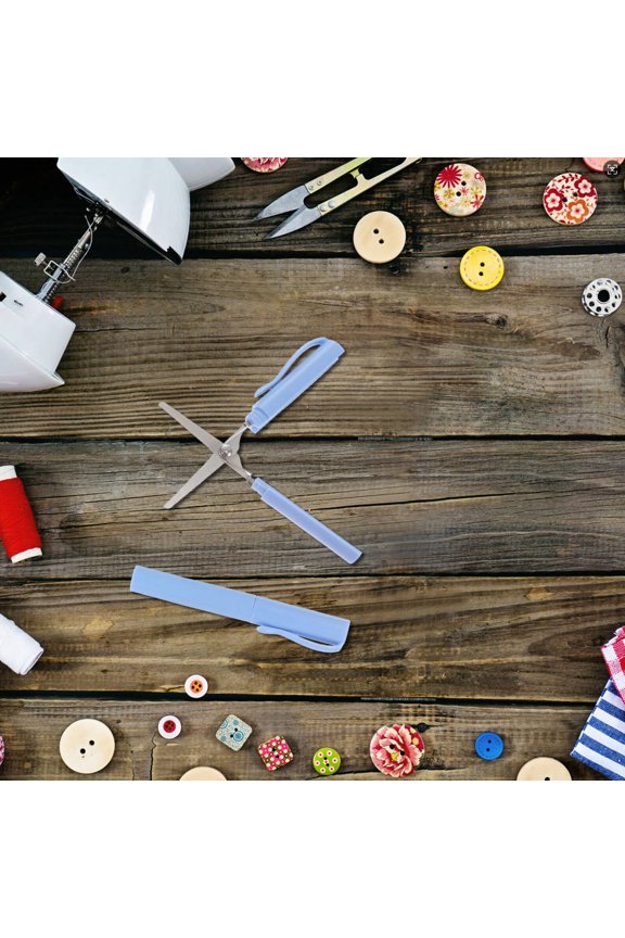 Travel Scissors, Compact Folding Pocket Scissors with Safety Cover, Mini Crochet Scissors for Crafting, Portable Small Scissors for Home Office