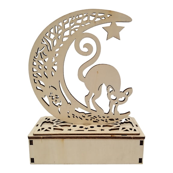 Noothes Vintage Halloween LED Lantern - Wooden Hollow Night Light, Retro Decorative Ornament with Bright LED, Sturdy Boxwood Material for Home/Party/Gift 