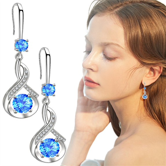 Noothes Water Drop Earrings for Birthday Gifts Silver Earrings for Gift Lightweight Copper Jewelry for Women Daily Wear