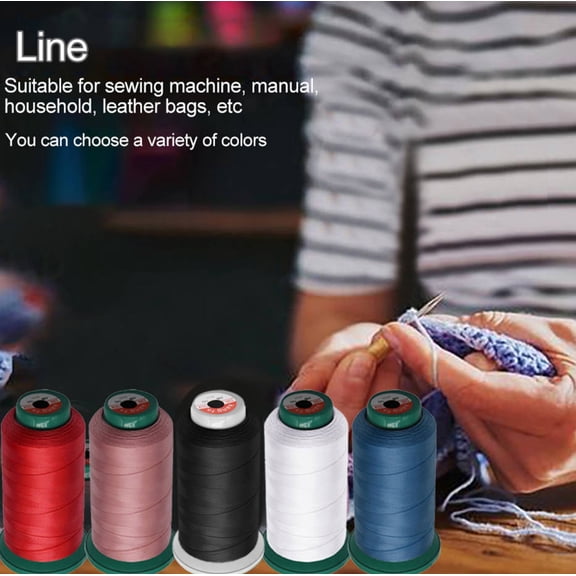 Noothes White Sewing Thread All Purpose High Strength 210D/3 Polyester Thread 1190 Yards for Upholstery Crafts Sewing