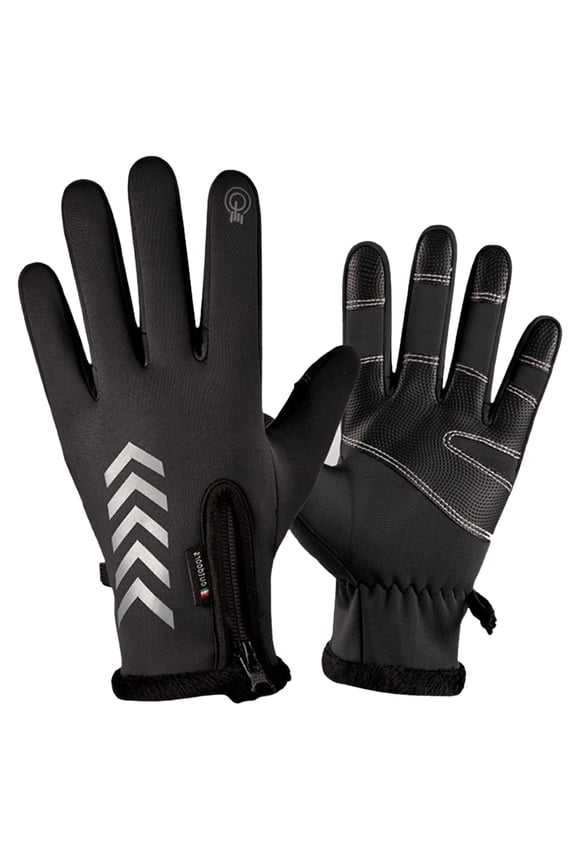 Windproof Fleece Lined Gloves with Touchscreen Fingertips, Adjustable Wrist Strap for All-Day Comfort in Cold Weather, Outdoor and Daily Use
