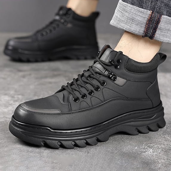 Noothes Winter Boots for Men, Fleece Lined High Top Thick Sole Non Slip ...