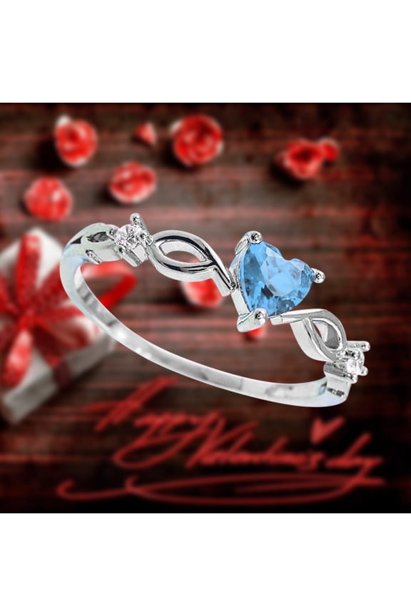 Women's Adjustable Heart Ring with Zircon, Dainty Heart Shaped Gift Jewelry for Birthday Anniversary, Romantic Fashion Heart Ring for Her